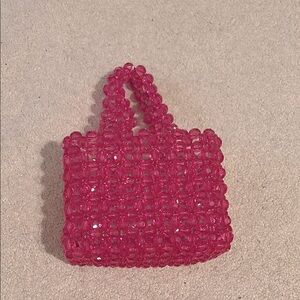 Vibrant Pink Beaded Mini Bag